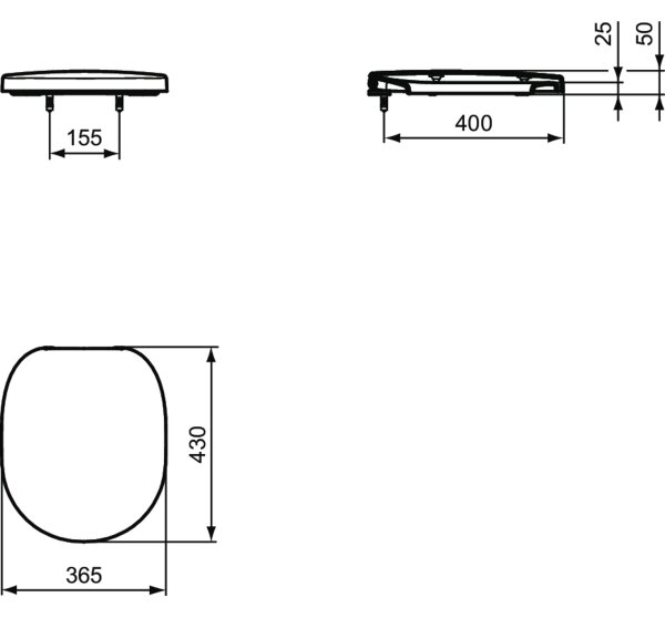 Ideal Standard E712801 - Záchodové prkénko CONNECT bílá