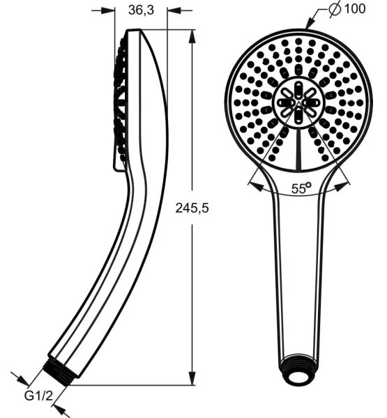 Ideal Standard B9403AA - Ruční sprcha IDEALRAIN lesklý chrom