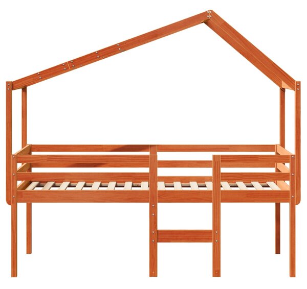 Patrová postel se střechou voskově hnědá 80 x 200 cm borovice 3282057