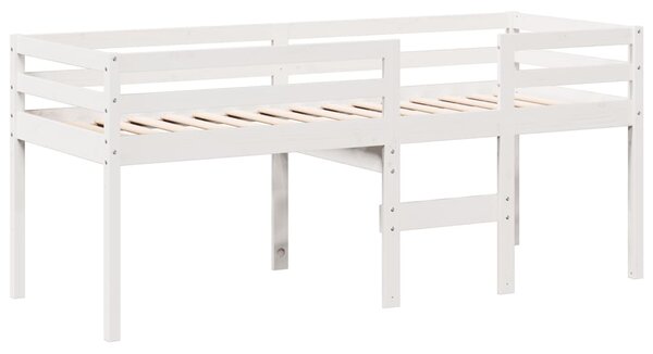 Patrová postel se střechou bílá 90 x 190 cm masivní borovice 3282099
