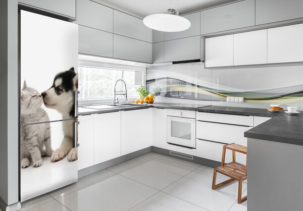 Foto nálepka na ledničku stěnu Pes a kočka FridgeStick-70x190-f-73561386