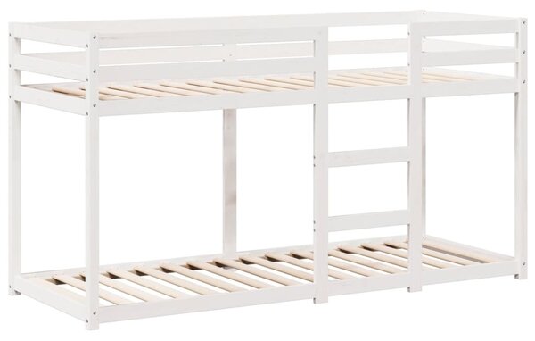 Patrová postel se střechou bílá 80x200 cm masivní borové dřevo 3282082