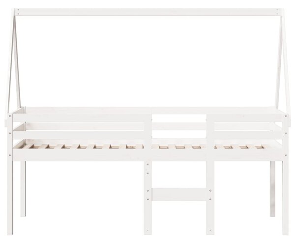 Patrová postel se střechou bílá 90 x 190 cm masivní borovice 3282099