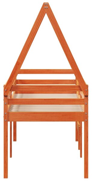 Patrová postel se střechou voskově hnědá 80 x 200 cm borovice 3282097