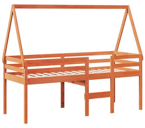Patrová postel se střechou voskově hnědá 80 x 200 cm borovice 3282097