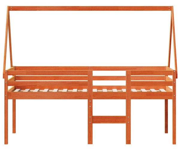 Patrová postel se střechou voskově hnědá 80 x 200 cm borovice 3282097