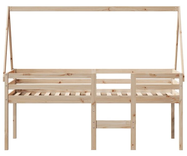 Patrová postel se střechou 80 x 200 cm masivní borové dřevo 3282095