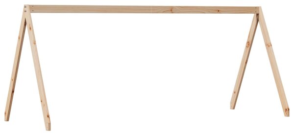 Patrová postel s žebříkem a střechou 80 x 200 cm borovice 3282112