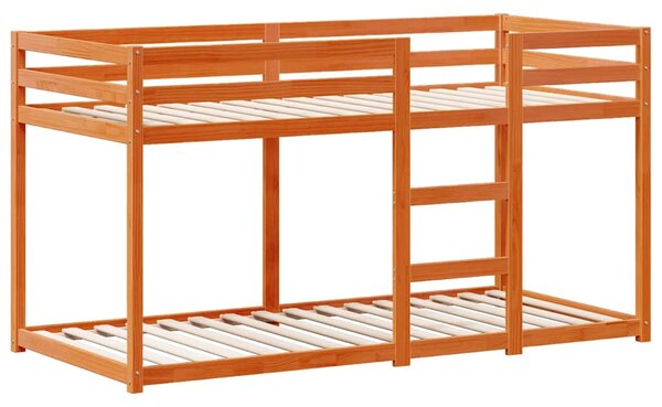 Patrová postel se střechou voskově hnědá 90x200 cm borové dřevo 3282118