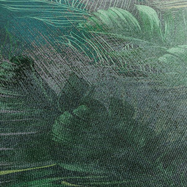 Obraz - Betonová textura s listy (30x30 cm)