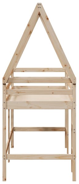 Patrová postel s žebříkem a střechou 80 x 200 cm borovice 3282112