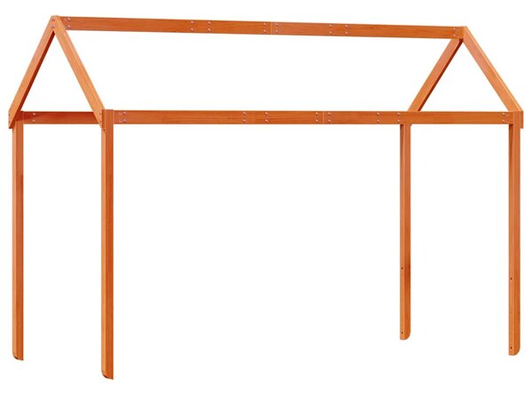 Patrová postel se střechou voskově hnědá 90x200 cm borové dřevo 3282118