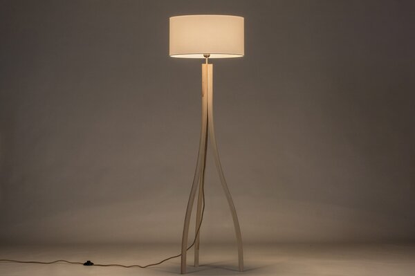 Stojací designová lampa Arbon White and Wood (LMD)