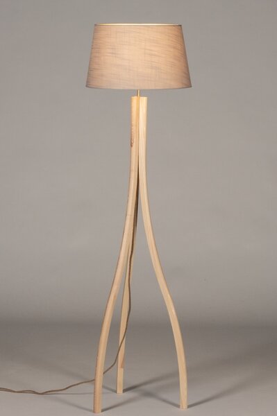 Stojací designová lampa Arbon Dark Taupe and Natur Wood (LMD)