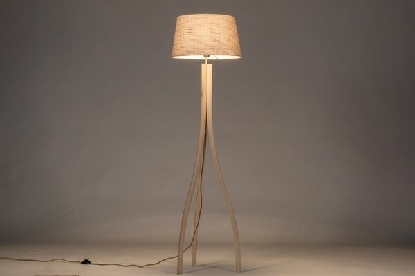 Stojací designová lampa Arbon Dark Taupe and Natur Wood (LMD)