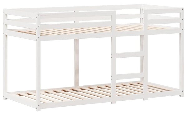 Patrová postel se střechou bílá 80x200 cm masivní borové dřevo 3282122