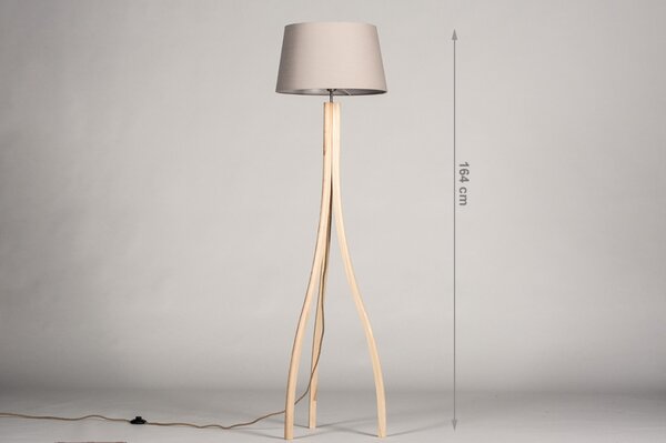 Stojací designová lampa Arbon Dark Taupe and Natur Wood (LMD)