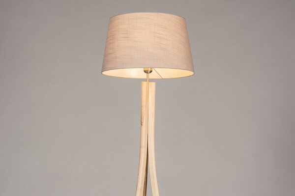 Stojací designová lampa Arbon Dark Taupe and Natur Wood (LMD)