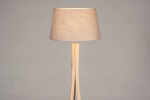Stojací designová lampa Arbon Dark Taupe and Natur Wood (LMD)