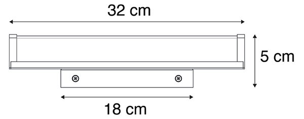 Nástěnné svítidlo černé 32 cm IP44 - Cascada