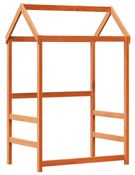 Postel a lavice se střechou voskově hnědá 75 x 190 cm borovice 3282185