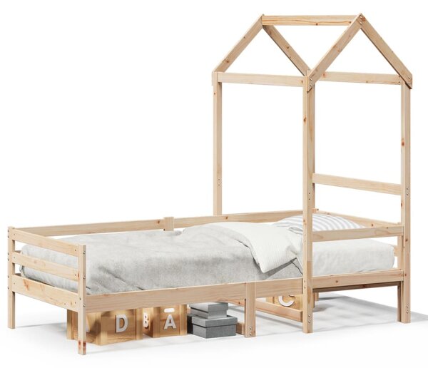 Válenda se střechou 80 x 200 cm masivní borové dřevo 3282188