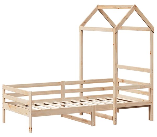 Válenda se střechou 80 x 200 cm masivní borové dřevo 3282188