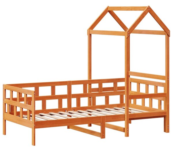 Válenda se střechou voskově hnědá 80 x 200 cm masivní borovice 3282239