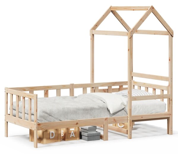 Válenda se střechou 80 x 200 cm masivní borové dřevo 3282212