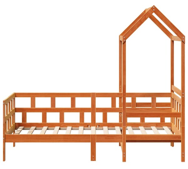 Válenda se střechou voskově hnědá 80 x 200 cm masivní borovice 3282239