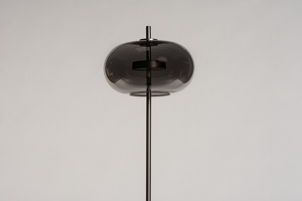 Stojací designová lampa Atomo Black and Satin Steel (LMD)