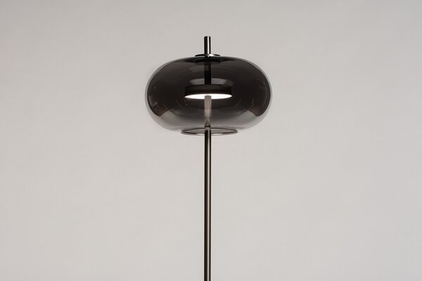 Stojací designová lampa Atomo Black and Satin Steel (LMD)