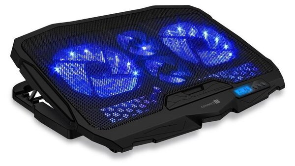 CONNECT IT CCP-2200-BK-Chladící podložka pro notebook 4x vent. 2xUSB černá/modrá