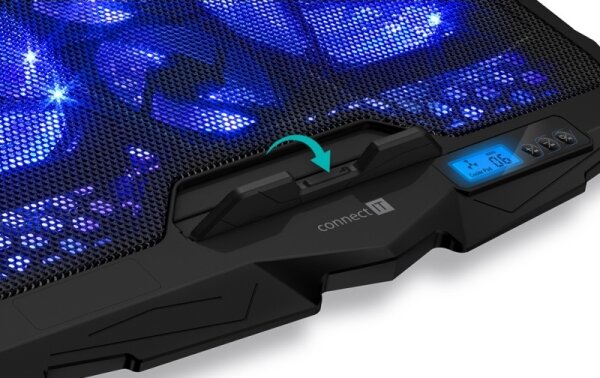 CONNECT IT CCP-2200-BK-Chladící podložka pro notebook 4x vent. 2xUSB černá/modrá