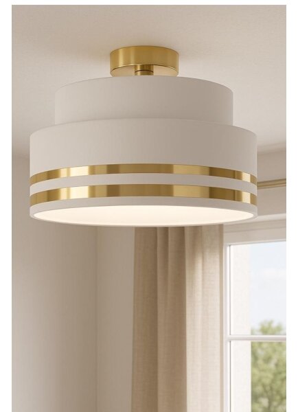 Stropní svítidlo TAMI 1xE27/60W/230V pr. 40 cm bílá/zlatá