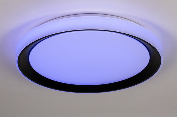 Stropní stmívatelné LED svítidlo do obýváku Omega One Black RGB (LMD)