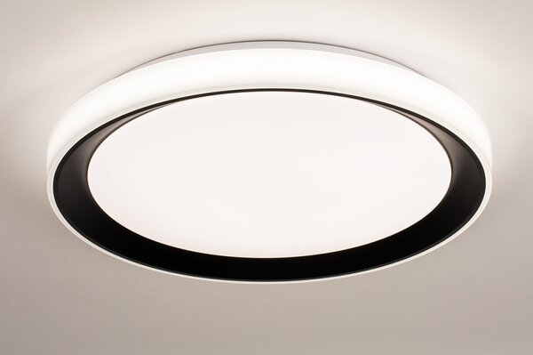 Stropní stmívatelné LED svítidlo do obýváku Omega One Black RGB (LMD)
