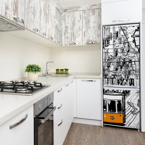 Foto tapeta na ledničku Tramvaj Lisabon FridgeStick-70x190-f-76628297