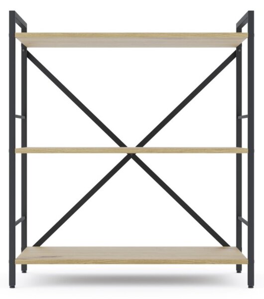 Policový regál LOFT 90x80x40 3 polic Povrchová úprava: Dub-Biela