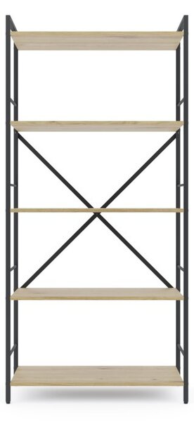 Policový regál LOFT 170x80x35 5 polic Povrchová úprava: Dub-Antracit