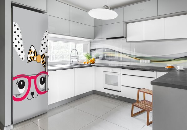 Foto tapeta na ledničku Králík v brýlích FridgeStick-70x190-f-77476697