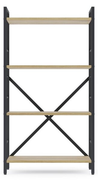 Policový regál LOFT 110x60x24 4 polic Povrchová úprava: Dub-Biela