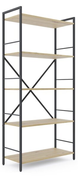 Policový regál LOFT 170x80x35 5 polic Povrchová úprava: Dub-Antracit
