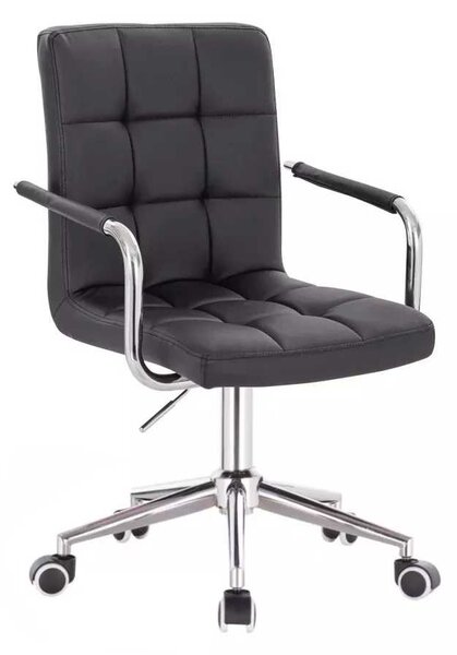 LuxuryForm DESIGN Židle VERONA na stříbrné podstavě s kolečky - černá