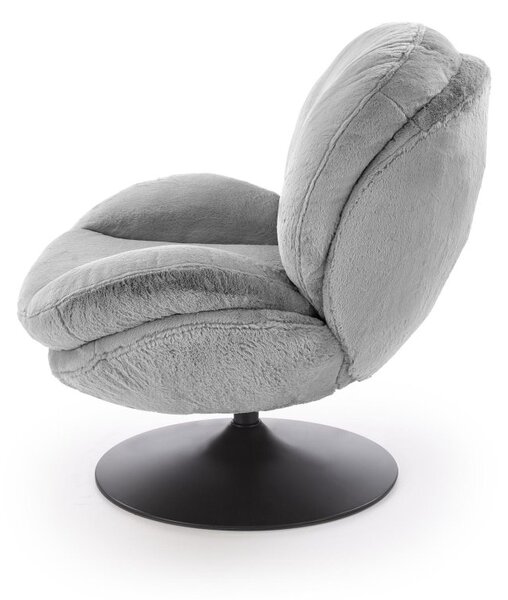 Elegantní SHELL Relaxační Křeslo z Šedé Tkaniny