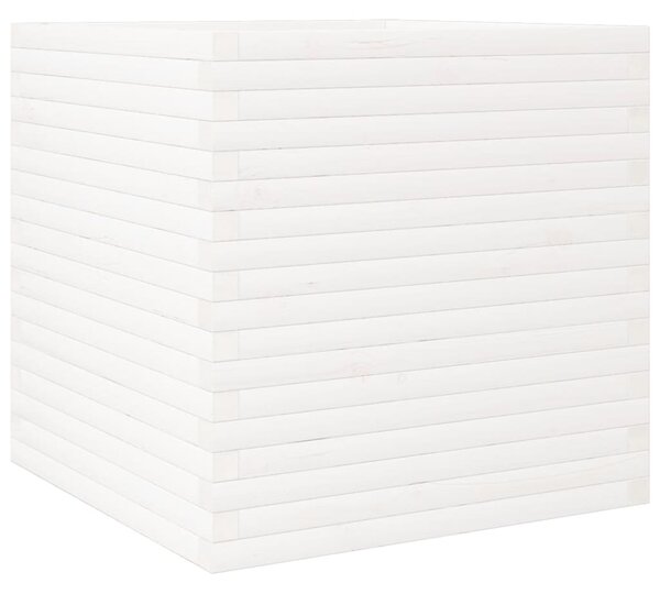 Zahradní truhlík bílý 70 x 70 x 68,5 cm masivní borové dřevo 3282475