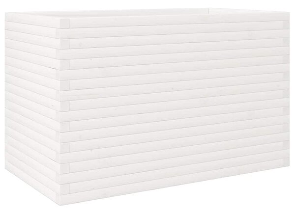Zahradní truhlík bílý 110 x 60 x 68,5 cm masivní borovice 3282505