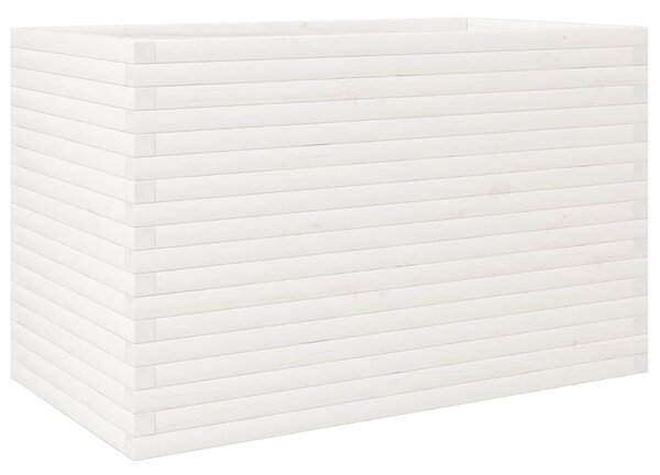 Zahradní truhlík bílý 110 x 60 x 68,5 cm masivní borovice 3282505