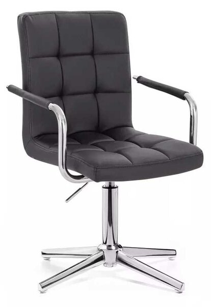 LuxuryForm DESIGN Židle VERONA na stříbrném kříži - černá