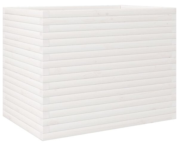 Zahradní truhlík bílý 90 x 60 x 68,5 cm masivní borovice 3282500